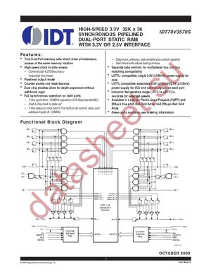 IDT70V3579S4BC datasheet  
